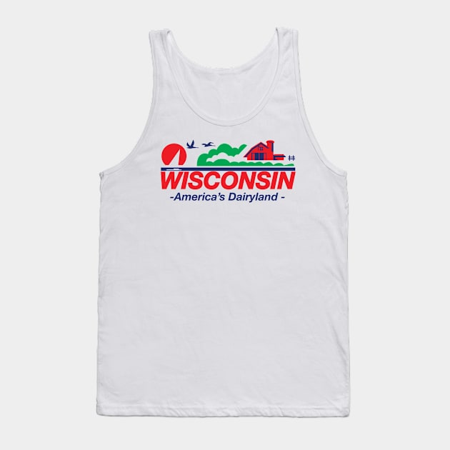 Wisconsin License Plate America's Dairyland Tank Top by KevinWillms1